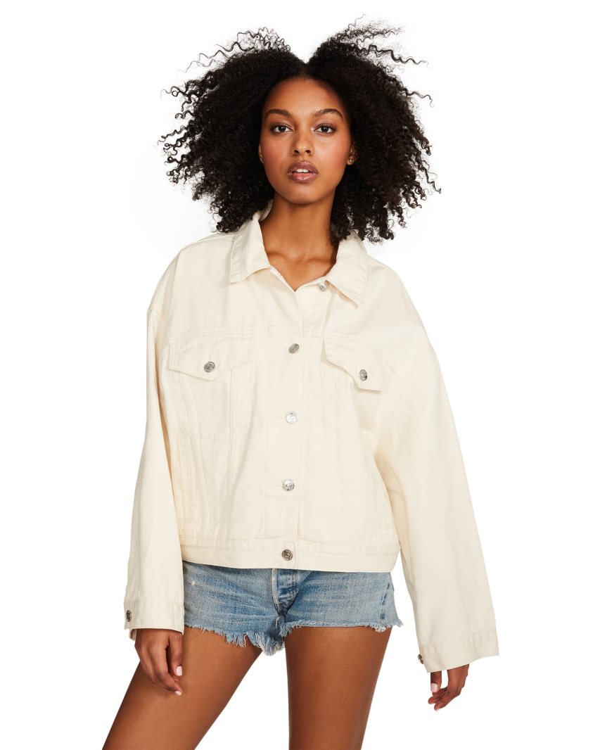 Chaquetas Steve Madden Sienna Denim Mujer Creme | ES ZMSE82